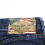 DENIM & SUPPLY RALPH LAUREN デニムパンツ ジーンズ M ヴィンテージ加工 ハチノス SLIM ジッパーフライ