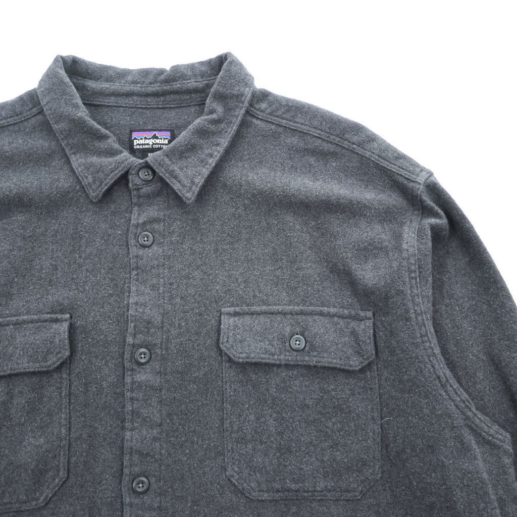 Patagonia オーガニックコットン 長袖 フィヨルドフランネルシャツ XXL グレー ビッグサイズ ORGANIC COTTON 53947