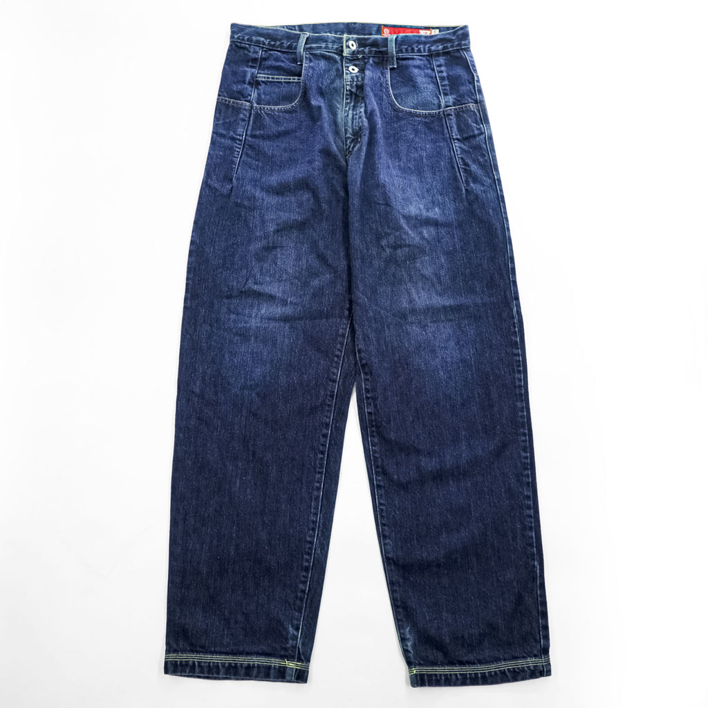 GUESS JEANS 90年代 ヴィンテージ バギー デニムパンツ ジーンズ L インディゴ ブルー ワイド