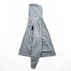 Polo Ralph Lauren フーデッド 長袖 ロングスリーブ Tシャツ パーカー L グレー ビッグポニー 鹿の子 ハーフボタン フード