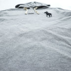 Polo Ralph Lauren フーデッド 長袖 ロングスリーブ Tシャツ パーカー L グレー ビッグポニー 鹿の子 ハーフボタン フード