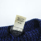 Woolrich 80年代 ヴィンテージ ヘンリーネック ニット セーター L ブルー ブラック くるみボタン