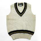 Polo Ralph Lauren 90年代 ヴィンテージ ケーブル編み Vネック チルデンニットベスト M ベージュ VIRGIN WOOL