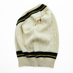 Polo Ralph Lauren 90年代 ヴィンテージ ケーブル編み Vネック チルデンニットベスト M ベージュ VIRGIN WOOL
