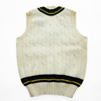 Polo Ralph Lauren 90年代 ヴィンテージ ケーブル編み Vネック チルデンニットベスト M ベージュ VIRGIN WOOL