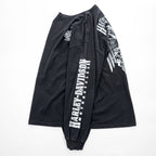 HARLEY DAVIDSON 長袖 ロングスリーブ Tシャツ ロンT XXL ブラック ビッグサイズ WISCONSIN スカル 袖ロゴ プリント