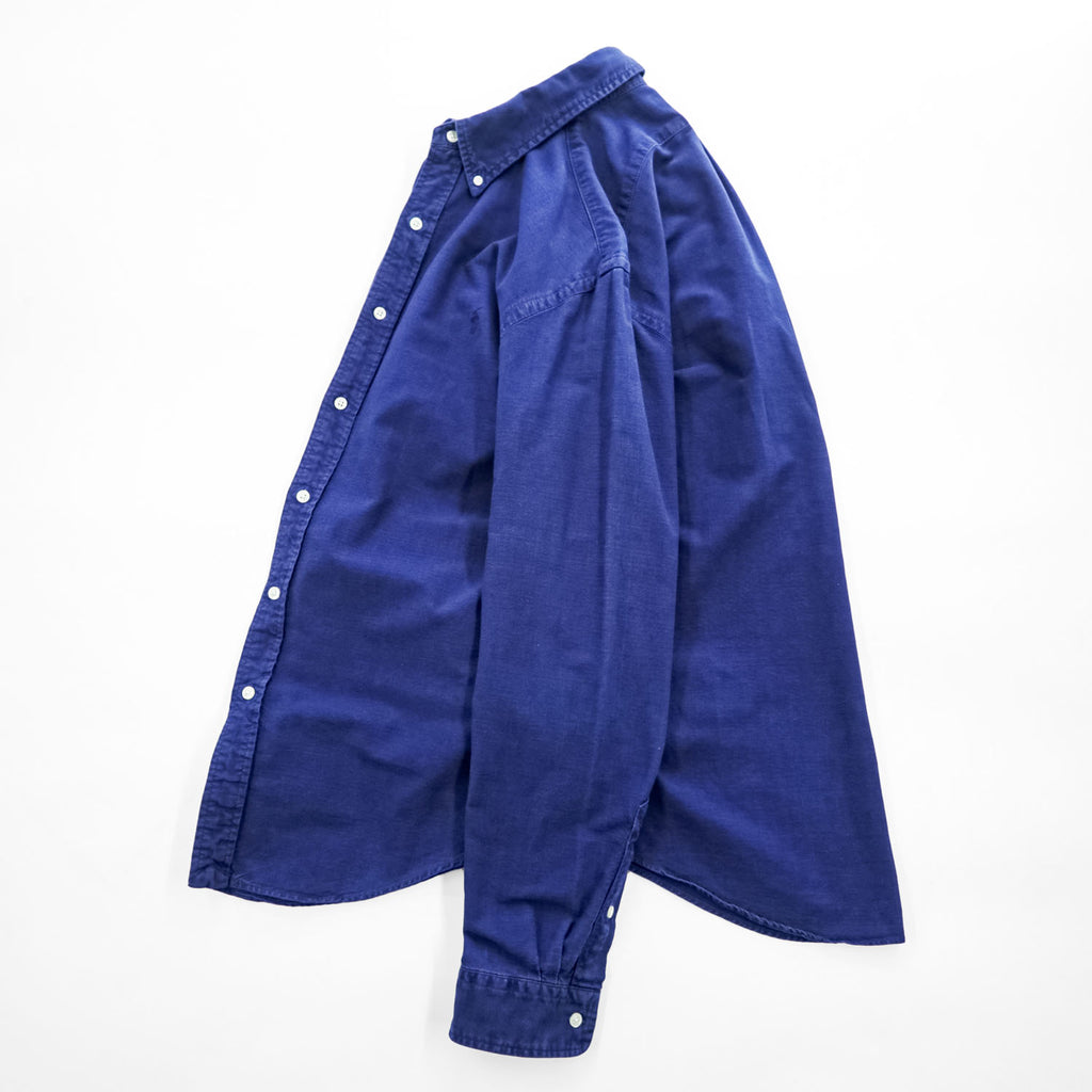 Ralph Lauren 長袖 オックスフォードシャツ INDIGO OXFORD L ネイビー ボタンダウン スモールポニー ロゴ 刺繍