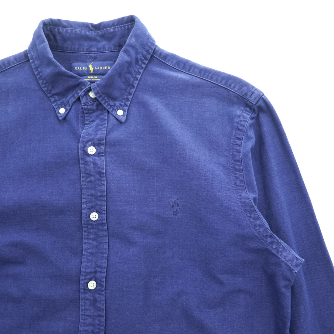 Ralph Lauren 長袖 オックスフォードシャツ INDIGO OXFORD L ネイビー ボタンダウン スモールポニー ロゴ 刺繍