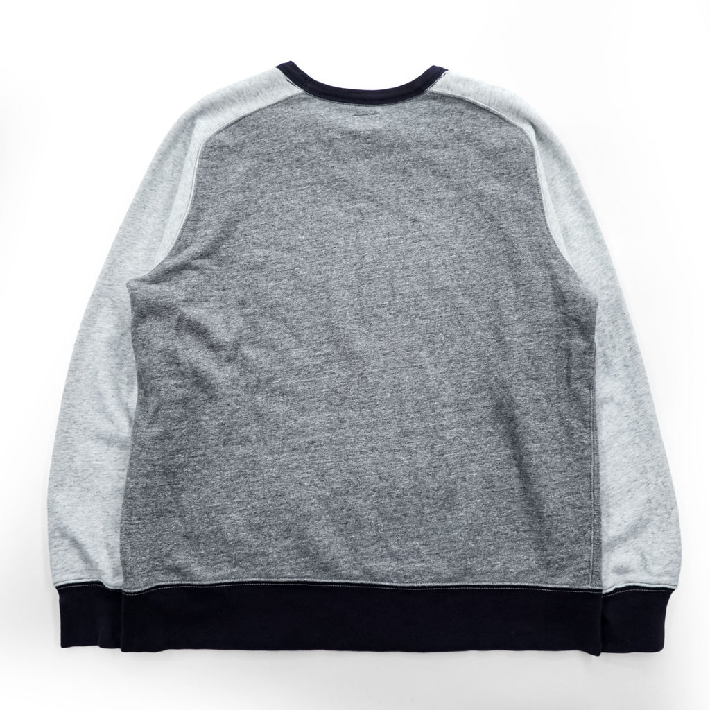 J.CREW ヴィンテージフリース 前V ラグラン スウェット トレーナー XL グレー VINTAGE FLEECE
