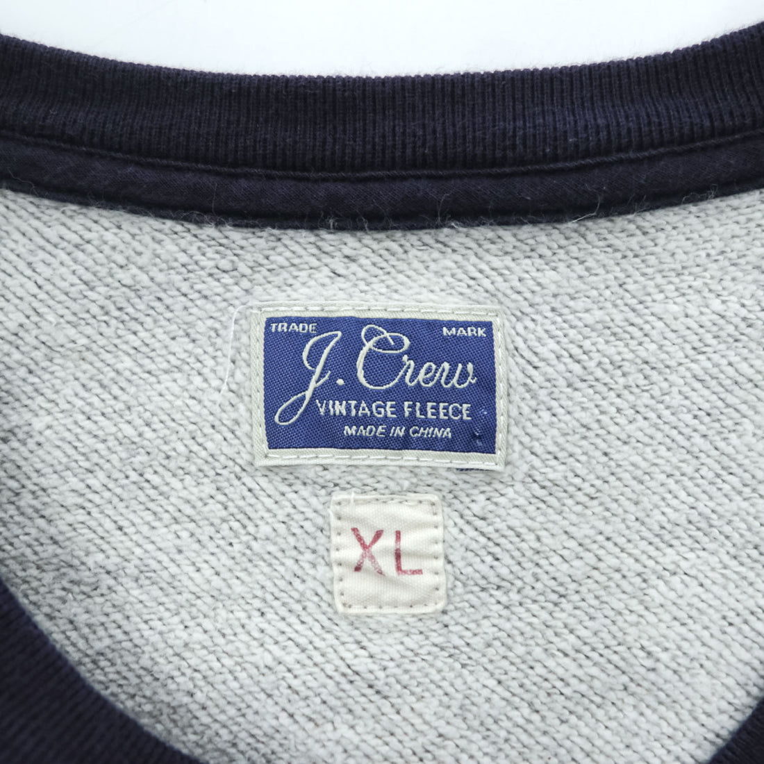 J.CREW ヴィンテージフリース 前V ラグラン スウェット トレーナー XL グレー VINTAGE FLEECE