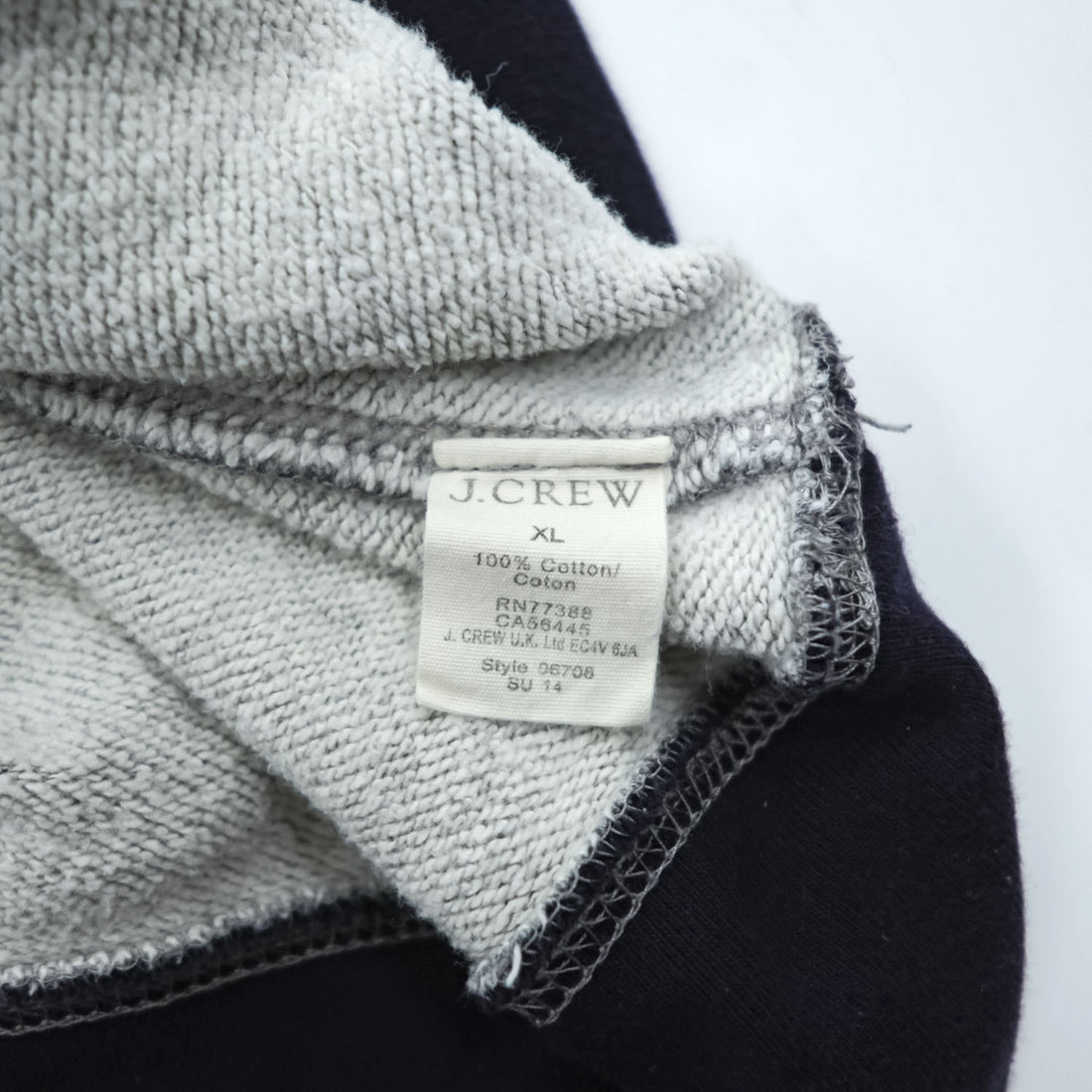 J.CREW ヴィンテージフリース 前V ラグラン スウェット トレーナー XL グレー VINTAGE FLEECE