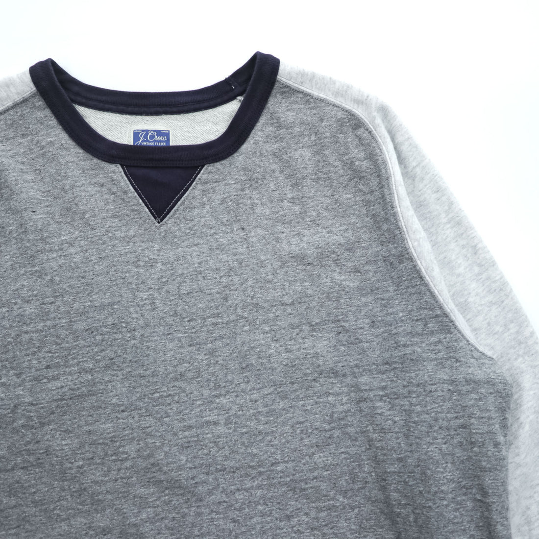 J.CREW ヴィンテージフリース 前V ラグラン スウェット トレーナー XL グレー VINTAGE FLEECE