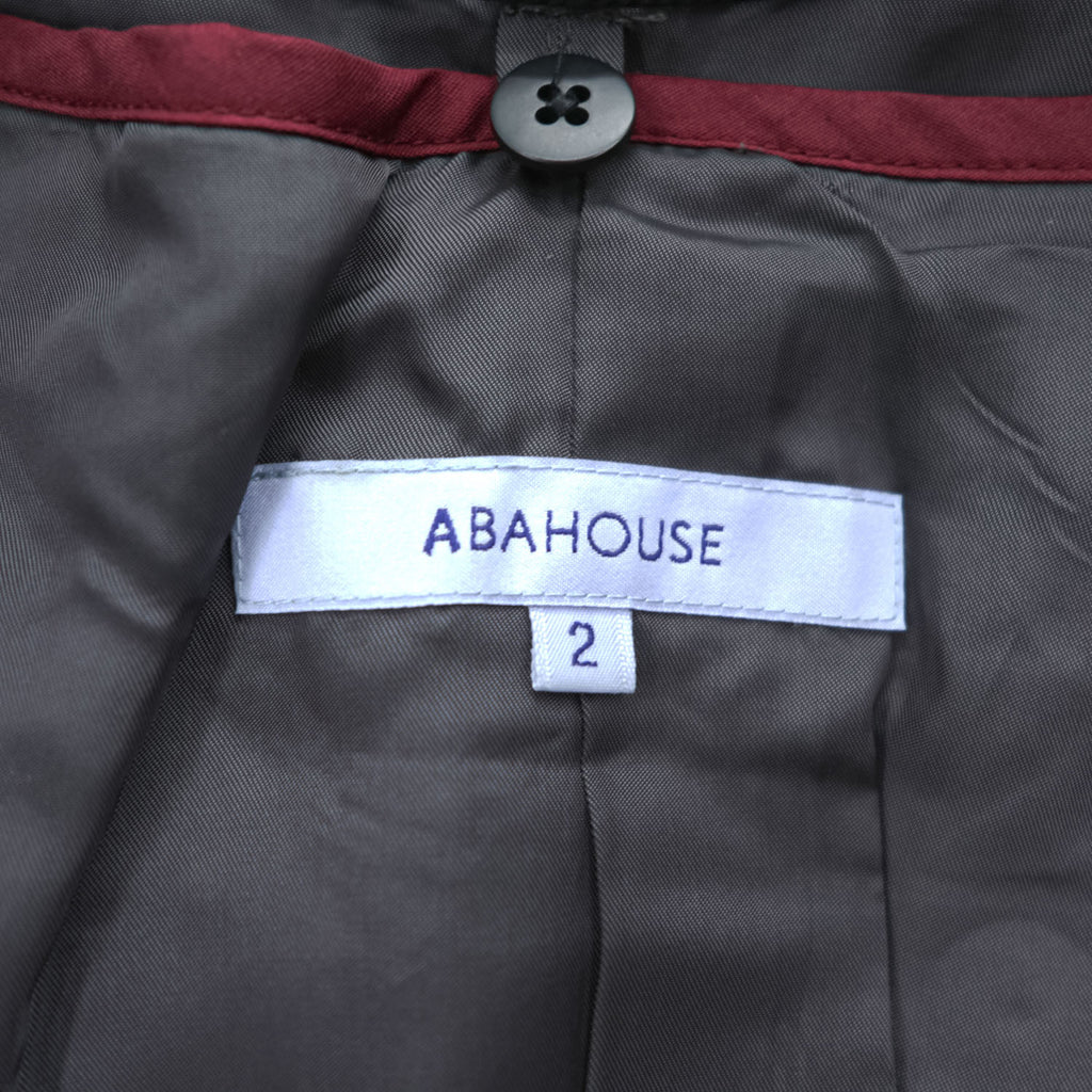 ABAHOUSE ダブルブレスト トレンチコート M ブラック ライナー着脱 ベルト付 エポレット