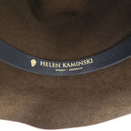 HELEN KAMINSKI オイルスキン フェルトウール ハット ブラウン リボン オーストラリア製 未使用品