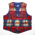 Justin Kraff ヴィンテージ PENDLETON生地 USA製 ウールベスト XXL 総柄 チマヨ Chief Joseph チーフジョセフ ネイティブ柄 コンチョボタン