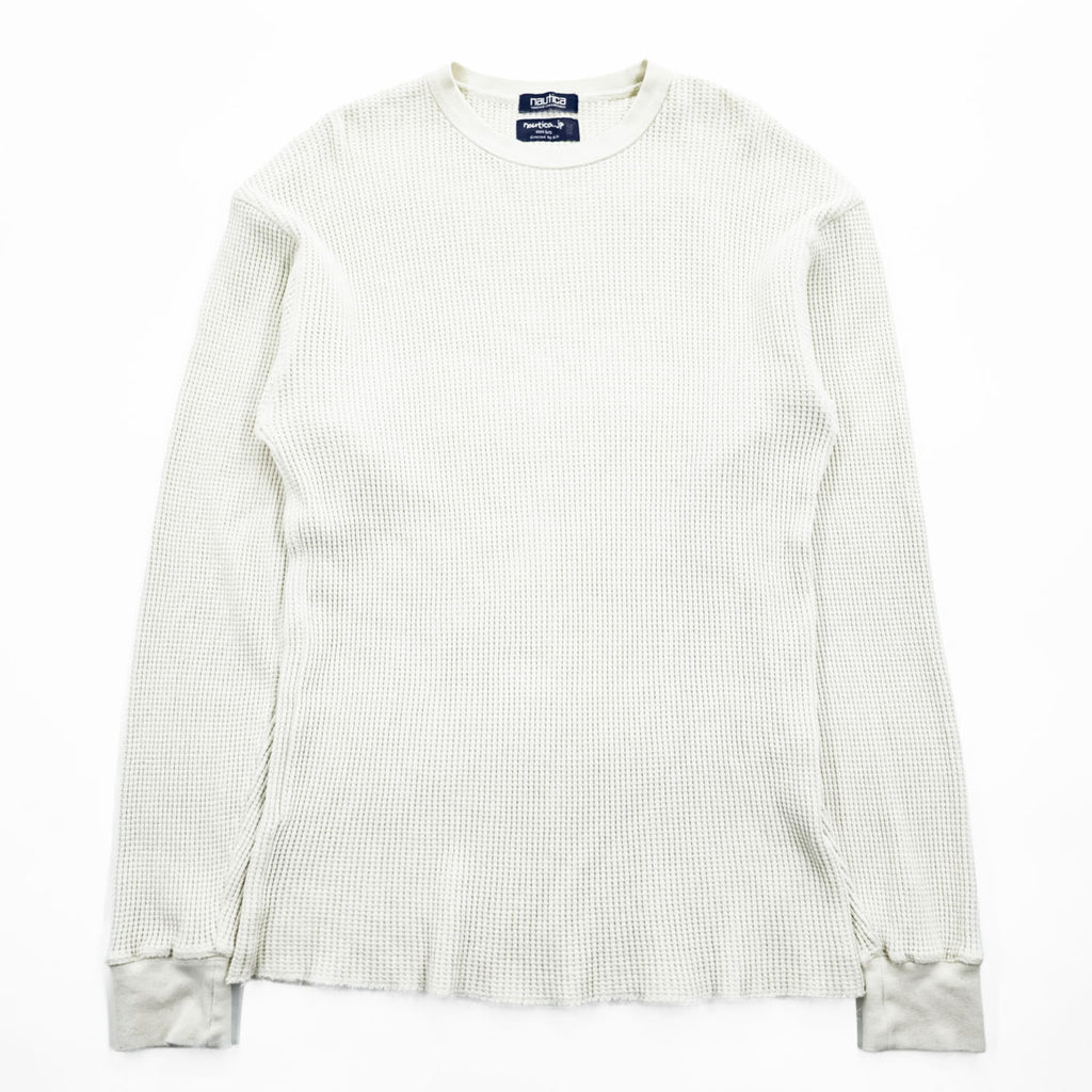 NAUTICA A.H VINTAGE COLLECTION サーマルカットソー 長袖 ロングスリーブ Tシャツ L ホワイト 長谷川昭雄 ワッフル 221-1241