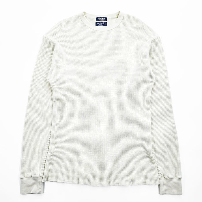 NAUTICA A.H VINTAGE COLLECTION サーマルカットソー 長袖 ロングスリーブ Tシャツ L ホワイト 長谷川昭雄 ワッフル 221-1241