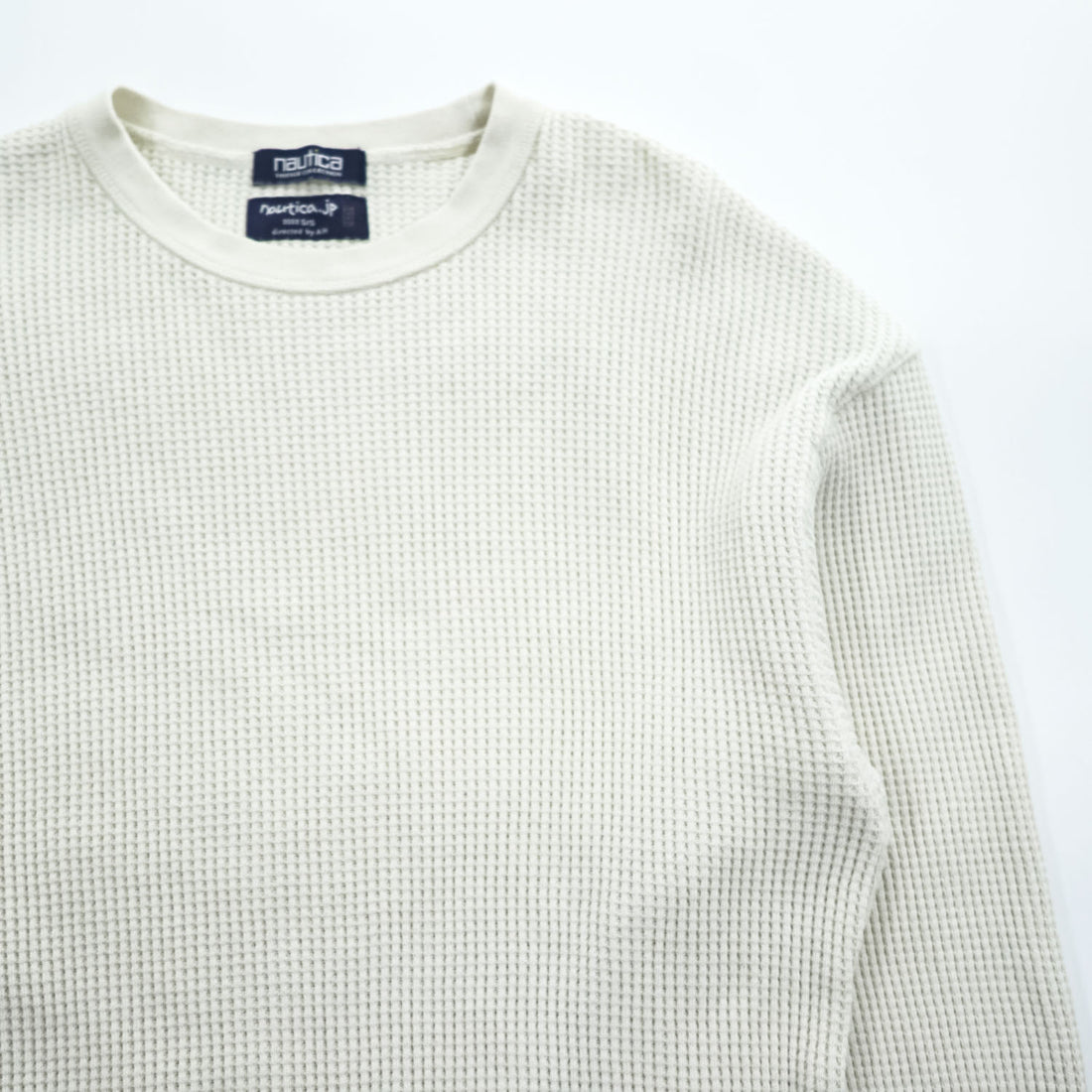 NAUTICA A.H VINTAGE COLLECTION サーマルカットソー 長袖 ロングスリーブ Tシャツ L ホワイト 長谷川昭雄 ワッフル 221-1241