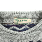 L.L.Bean 90年代 ヴィンテージ ニット セーター XL グレー 総柄 ノルディック フェアアイル柄