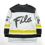 FILA 90年代 ヴィンテージ ビッグサイズ スウェット ゲームシャツ トレーナー L ホワイト 総柄 ビッグサイズ