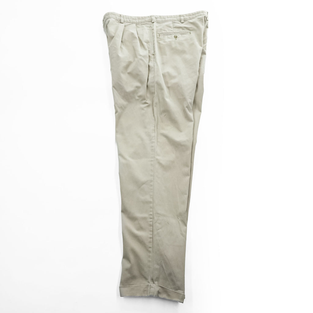 Polo Ralph Lauren 90年代 ポロチノ HAMMOND PANT 2タック チノパンツ L ベージュ プリーツ ダブルカフス