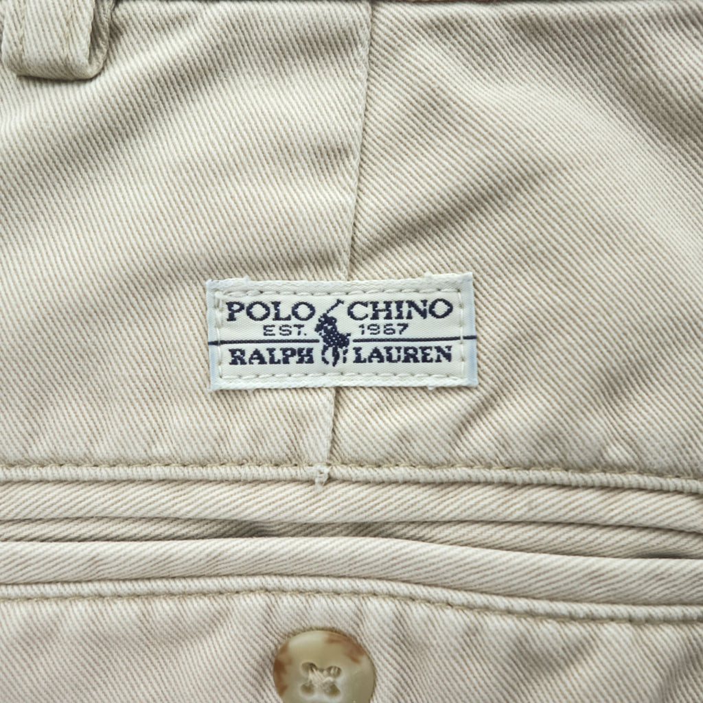 Polo Ralph Lauren 90年代 ポロチノ HAMMOND PANT 2タック チノパンツ L ベージュ プリーツ ダブルカフス