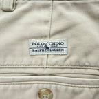 Polo Ralph Lauren 90年代 ポロチノ HAMMOND PANT 2タック チノパンツ L ベージュ プリーツ ダブルカフス
