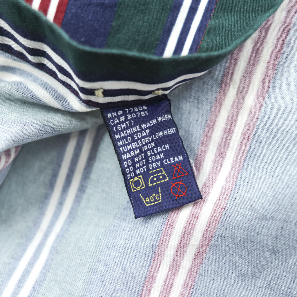 TOMMY HILFIGER 90年代 ヴィンテージ 長袖シャツ XL マルチカラー ストライプ 胸ポケット ボタンダウン