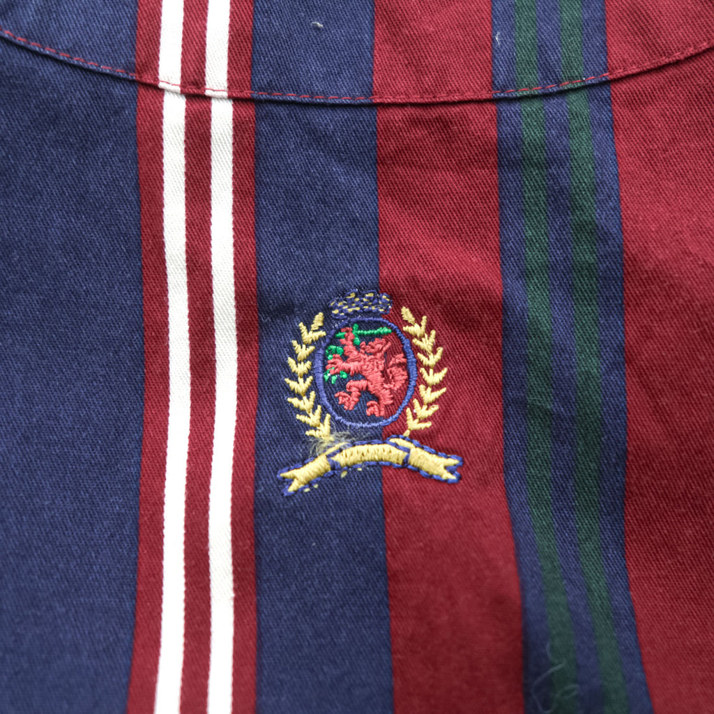 TOMMY HILFIGER 90年代 ヴィンテージ 長袖シャツ XL マルチカラー ストライプ 胸ポケット ボタンダウン