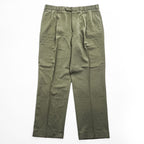 Brooks Brothers 346 Olive 100% Wool Pleated Cuffed Trousers W36/L30