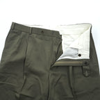 Brooks Brothers 346 Olive 100% Wool Pleated Cuffed Trousers W36/L30