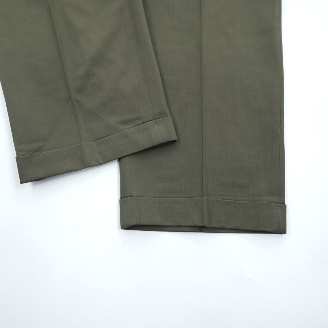 Brooks Brothers 346 Olive 100% Wool Pleated Cuffed Trousers W36/L30