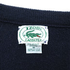 80s IZOD LACOSTE Navy V-Neck Acrylic Knit Sweater Made in USA Men's M
