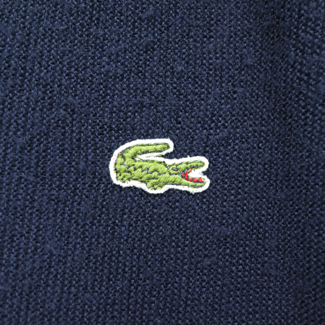 80s IZOD LACOSTE Navy V-Neck Acrylic Knit Sweater Made in USA Men's M