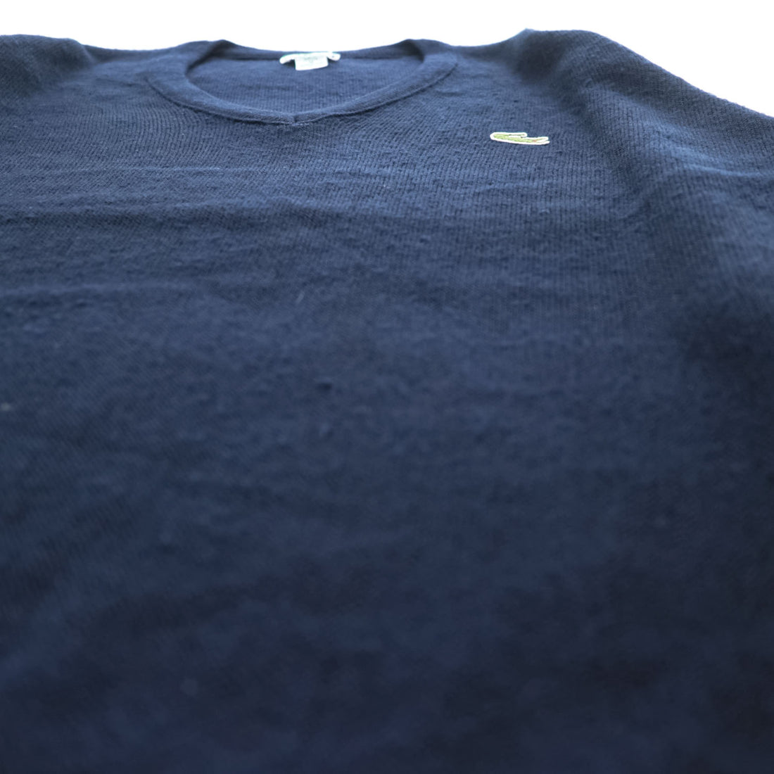 80s IZOD LACOSTE Navy V-Neck Acrylic Knit Sweater Made in USA Men's M