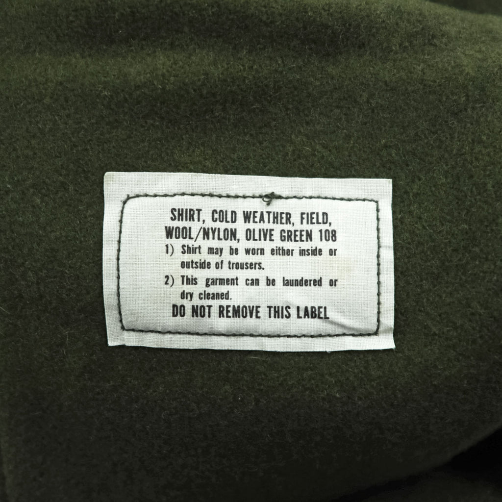 Vintage 1977 US Army OG-108 Cold Weather Field Wool Nylon Shirt Olive Green Small