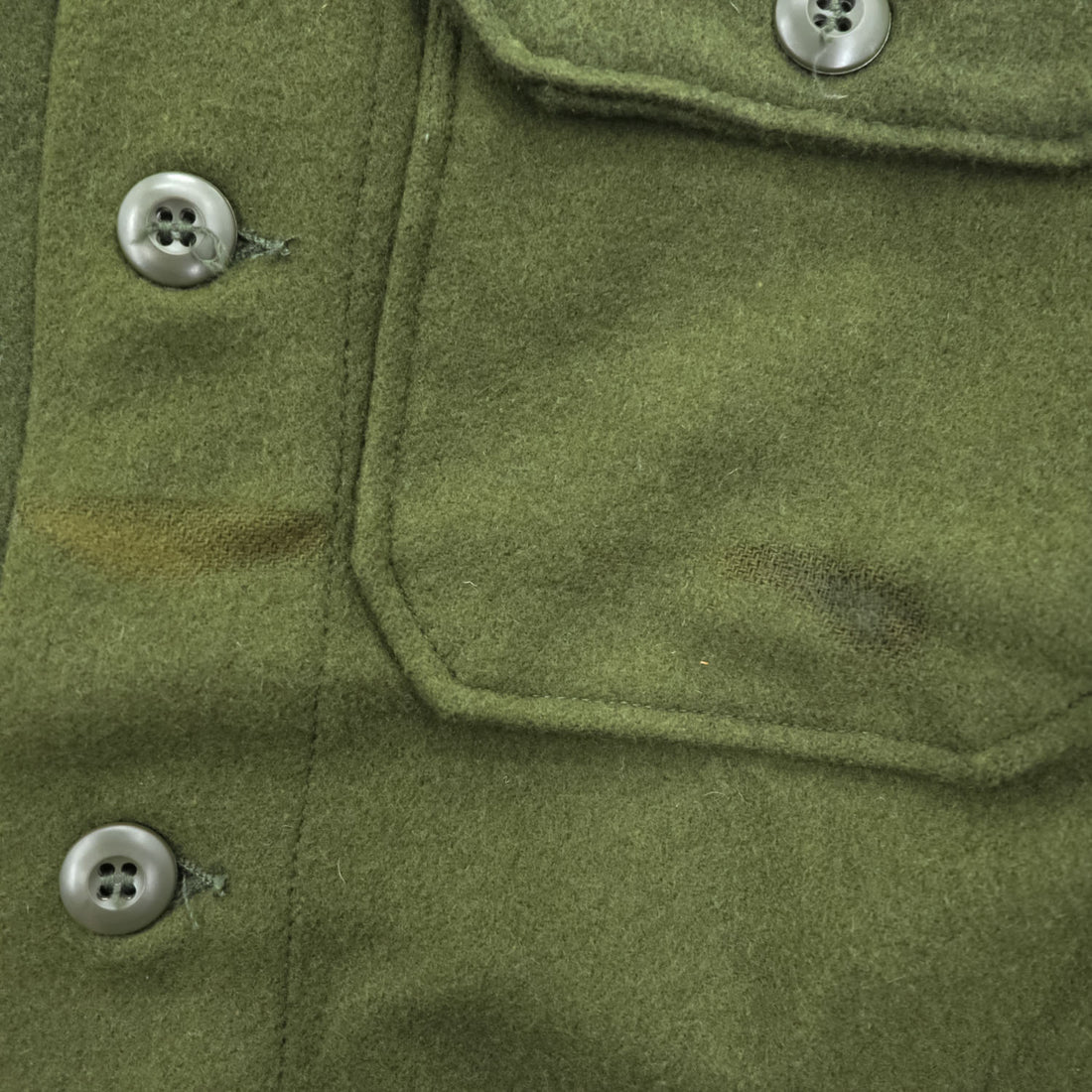 Vintage 1977 US Army OG-108 Cold Weather Field Wool Nylon Shirt Olive Green Small