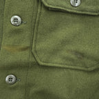 Vintage 1977 US Army OG-108 Cold Weather Field Wool Nylon Shirt Olive Green Small