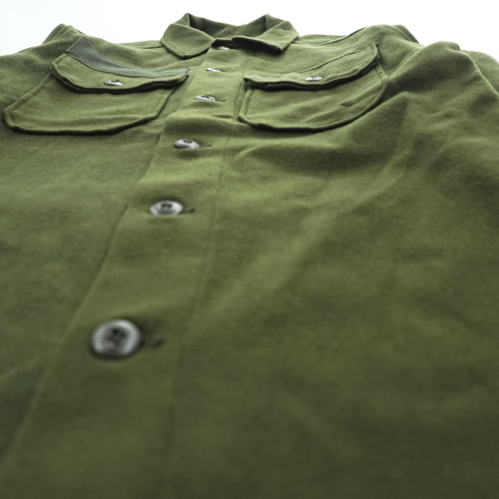 Vintage 1977 US Army OG-108 Cold Weather Field Wool Nylon Shirt Olive Green Small