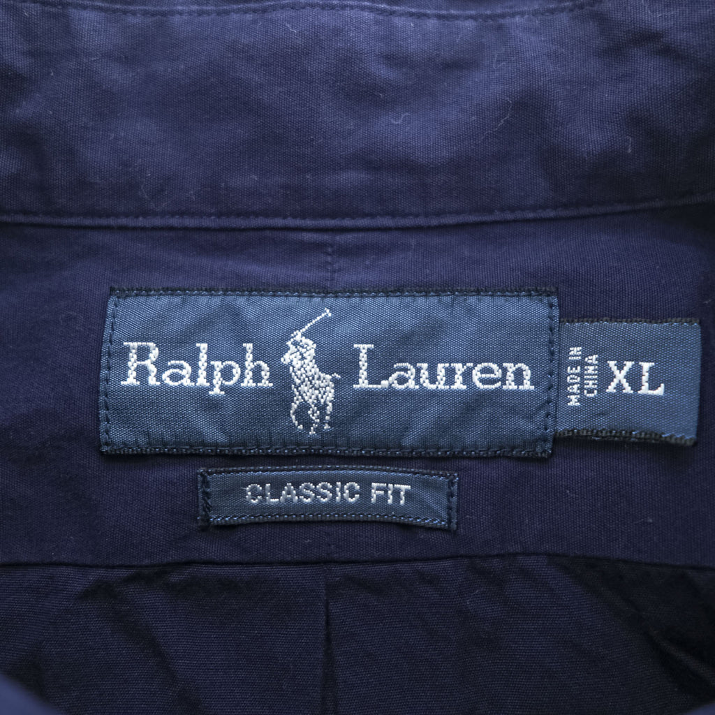 Ralph Lauren Classic Fit Button-Down Long Sleeve Shirt Navy XL