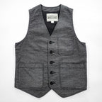PHERROW'S Striped Cotton Work Vest Size 38 Made in Japan