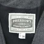 PHERROW'S Striped Cotton Work Vest Size 38 Made in Japan