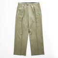DOCKERS (Levi Strauss) 2000s Vintage Slacks Pants, Size L, Beige, Wide Leg, 2-Tuck Pleats, Double Cuffs