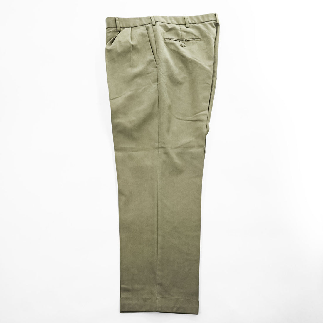 DOCKERS (Levi Strauss) 2000s Vintage Slacks Pants, Size L, Beige, Wide Leg, 2-Tuck Pleats, Double Cuffs
