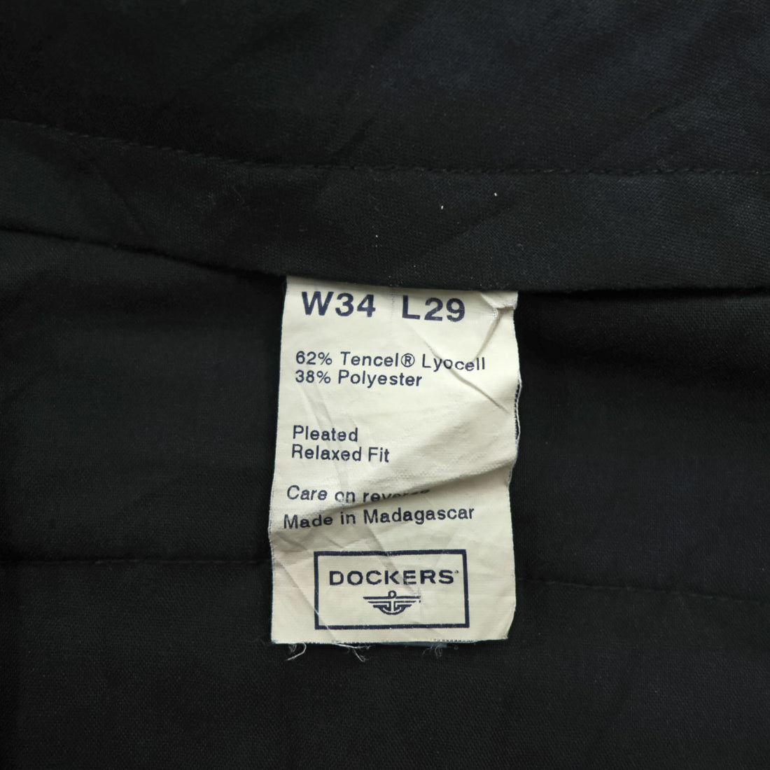 DOCKERS (Levi Strauss) 2000s Vintage Slacks Pants, Size L, Beige, Wide Leg, 2-Tuck Pleats, Double Cuffs