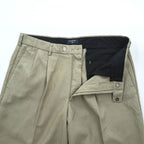 DOCKERS (Levi Strauss) 2000s Vintage Slacks Pants, Size L, Beige, Wide Leg, 2-Tuck Pleats, Double Cuffs