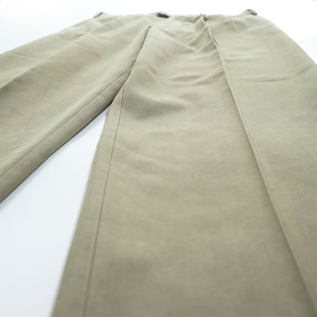 DOCKERS (Levi Strauss) 2000s Vintage Slacks Pants, Size L, Beige, Wide Leg, 2-Tuck Pleats, Double Cuffs