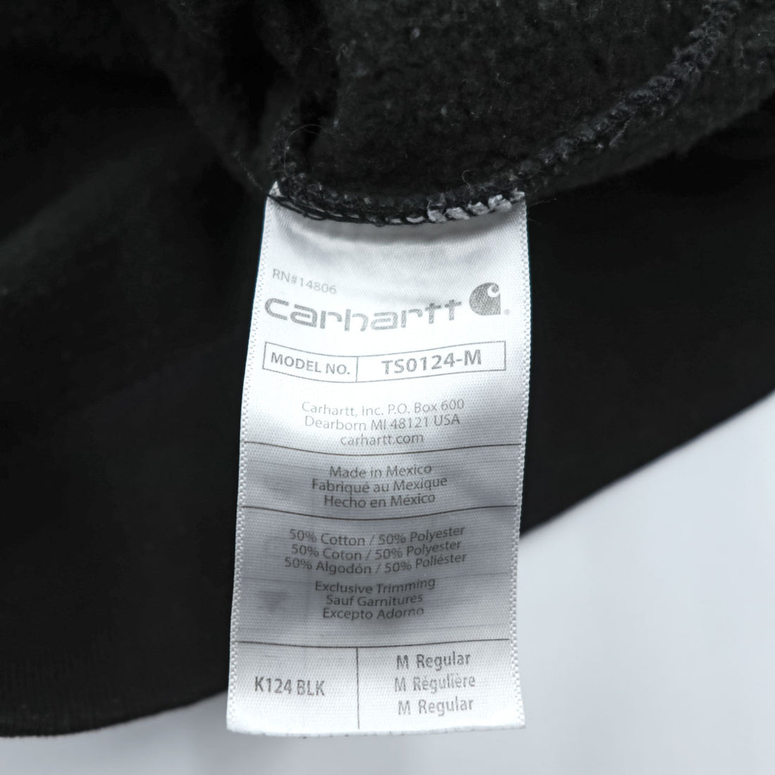 Carhartt K124 Loose Fit Midweight Crewneck Sweatshirt Black Men's M Made in Mexico