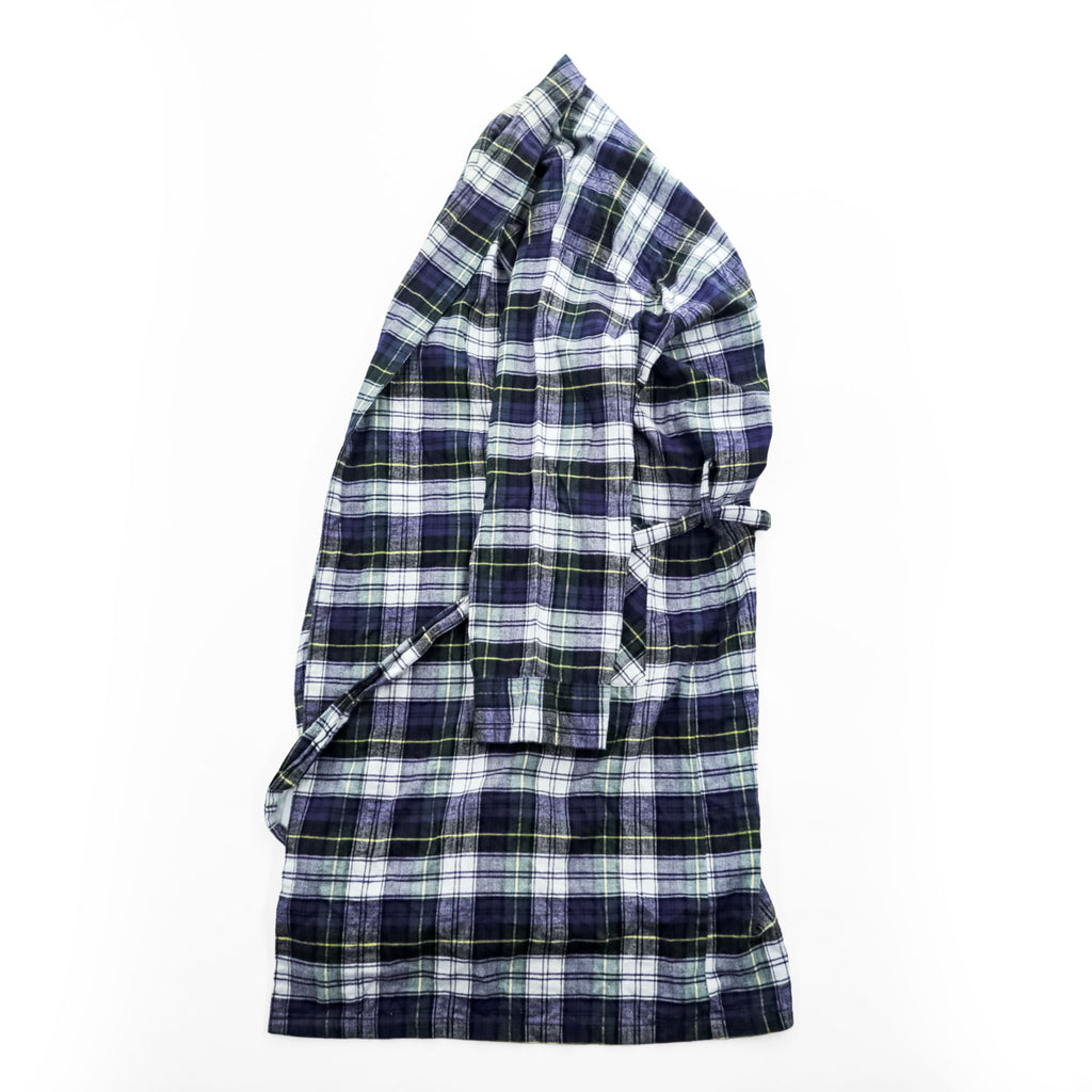 L.L.Bean 90年代 USA製 ヴィンテージ フランネルローブ ショールカラーガウン XL タータンチェック ビッグサイズ ベルト付