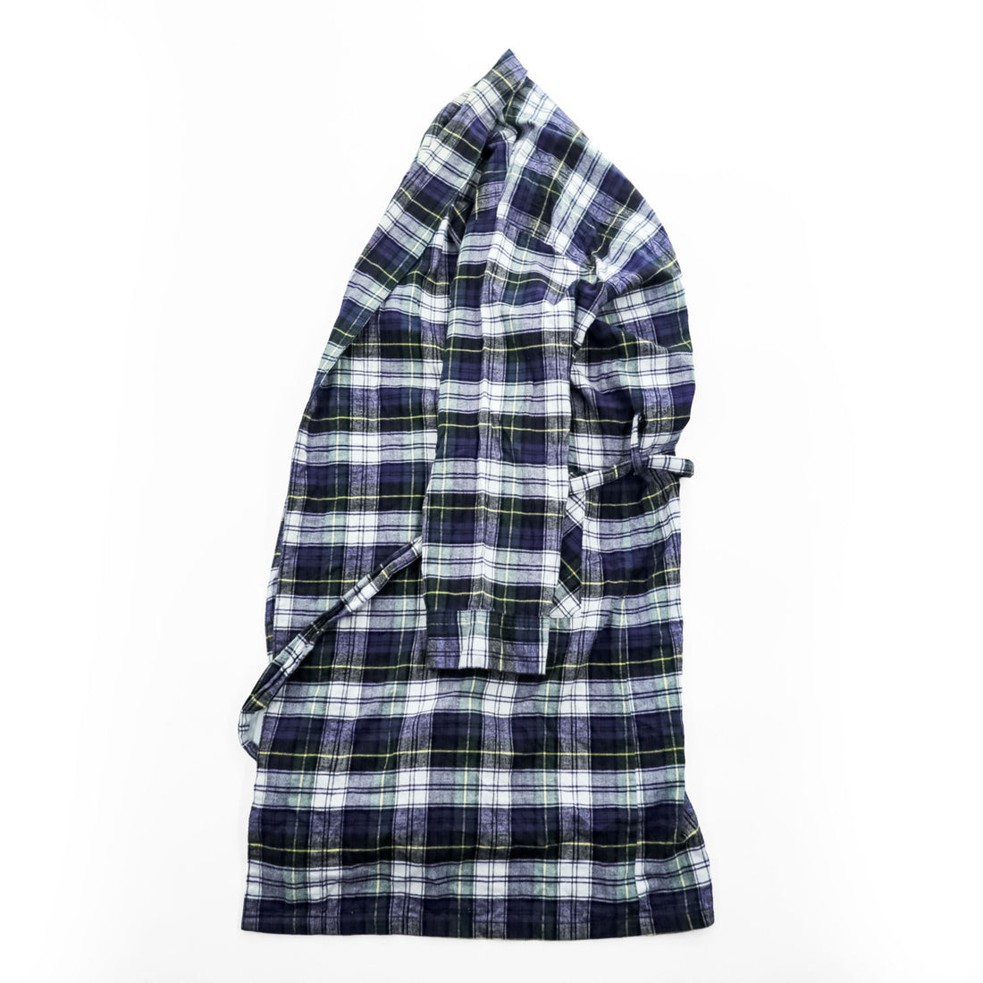 L.L.Bean 90年代 USA製 ヴィンテージ フランネルローブ ショールカラーガウン XL タータンチェック ビッグサイズ ベルト付